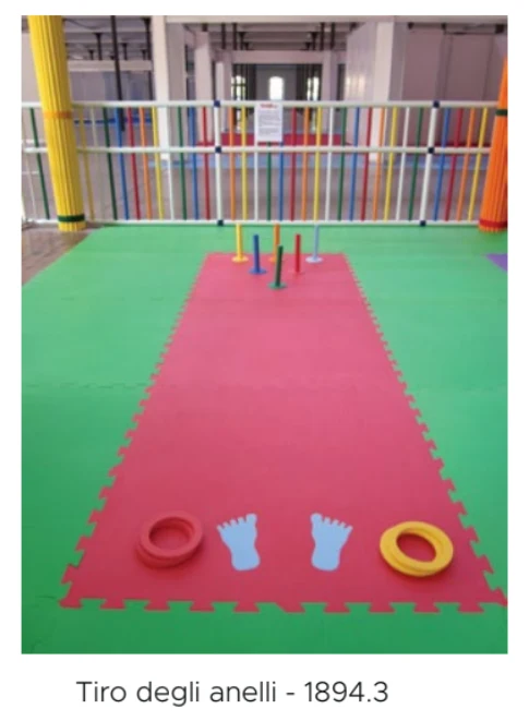 Gioco Tiro degli Anelli DA ESTERNO su Tappeti Polymat Light (in EVA) Tatami bambino Asilo Nido spessore 20 mm ART. 2706 EST