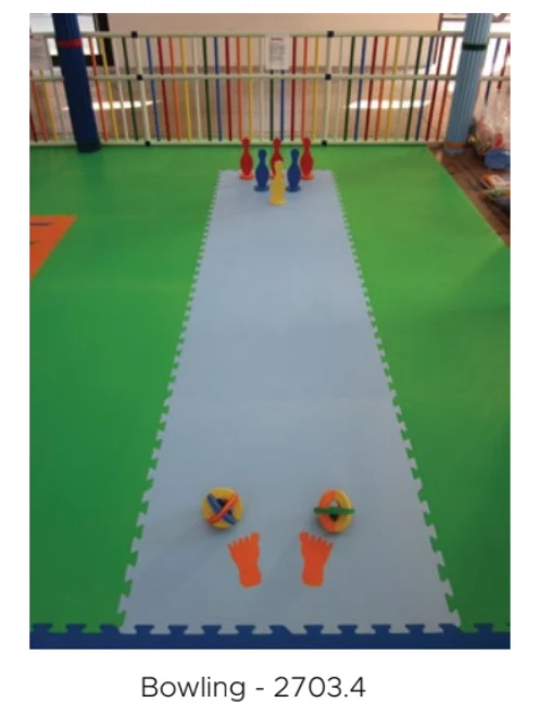 Gioco Bowling DA INTERNO su Tappeti Polymat Light (in EVA) Tatami bambino Asilo Nido spessore 10 mm