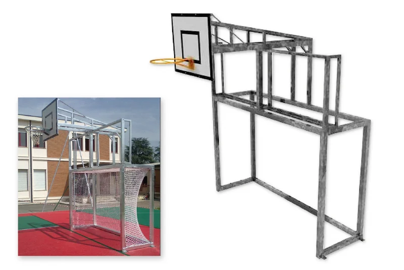 Stazione combinata: porta da calcetto e impianto basket S05211