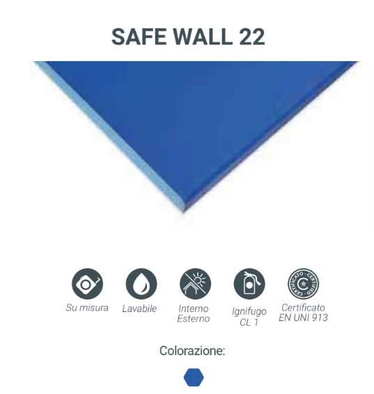 Protezione Angolare Ignifuga SAFEWALL 22 in gomma PE misure cm 10 + 10 x 100 h