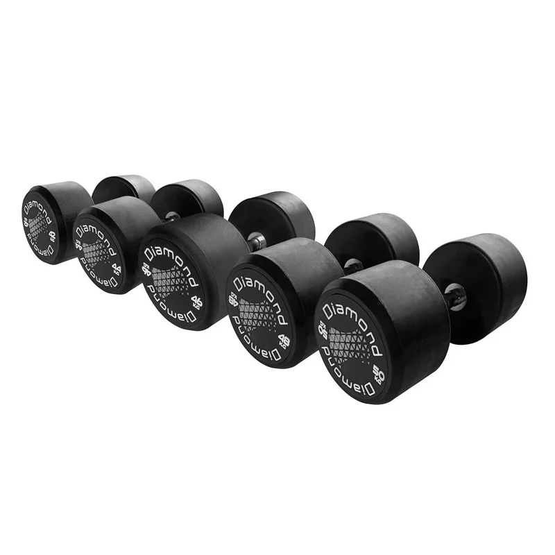 Set 5 Coppie Manubri Gommati Tondi 42-50 kg Pro Black Art. MGTDS42-50