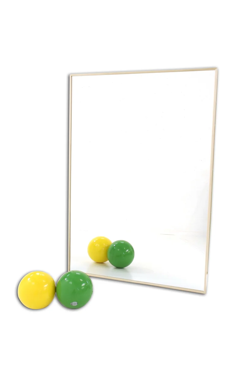 Specchio vetro temperato liscio art. S01626 con cornice di legno, da fissare a parete 200x100
