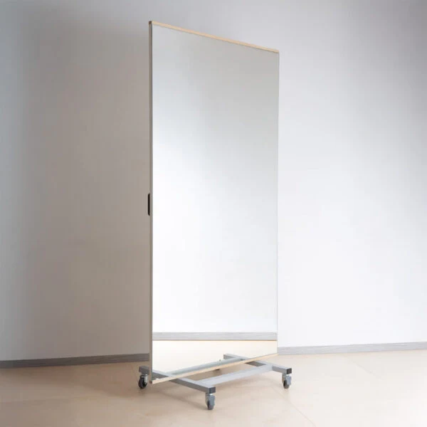 Specchio Mobile Danza "ROMEO" 190 X 100 cm su Ruote con Struttura in acciaio verniciato con sezione 4 x 3 cm