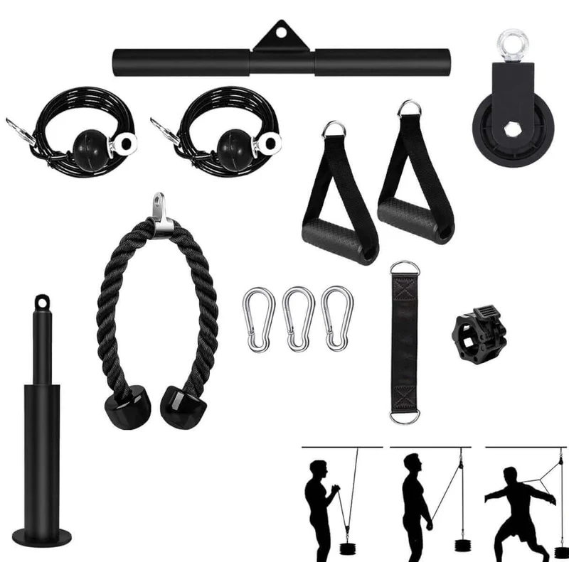 Sistema di puleggia da palestra con 13 accessori