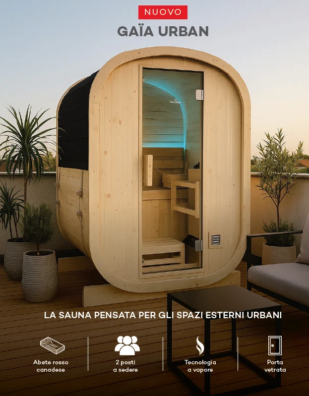 Sauna Gaïa/Gaia Urban - Spruce FS Con stufa e pietre incluse Cod. SN-B130EPK