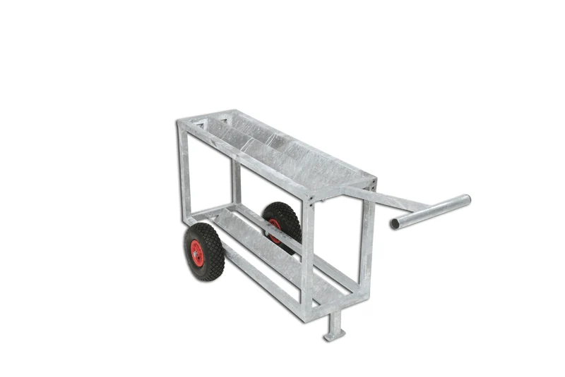 Carrello porta palle getto in acciaio zincato, mobile su ruote S02508