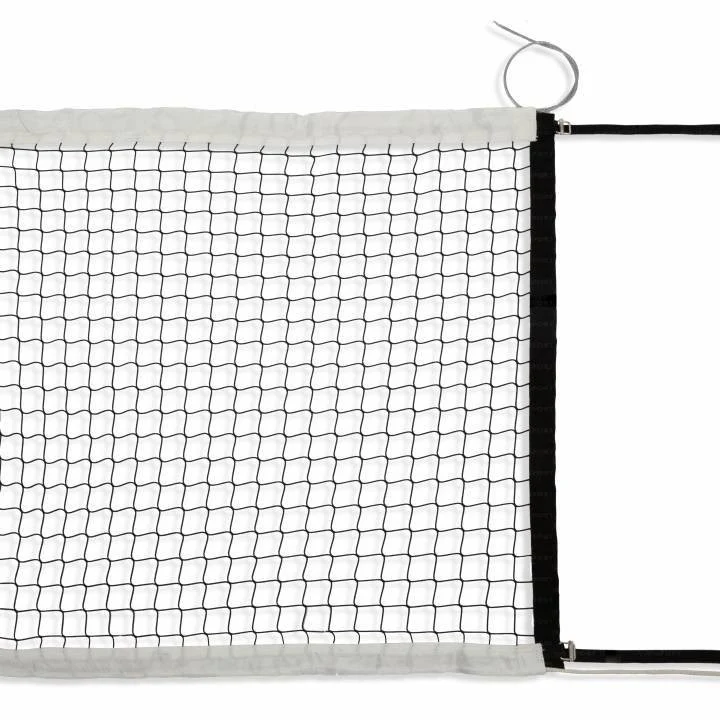 Rete per pallavolo di dimensioni 9,5x1m, nylon diametro Ø3mm, maglia quadra 42x42mm, lavorazione senza nodo, con bande superiore ed inferiore e porta antenne, a norma F.I.V.B Art 5204