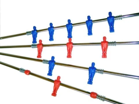 Asta Uscente 5 omini blu Calcio Balilla Garlando mm 16 piedi quadrati