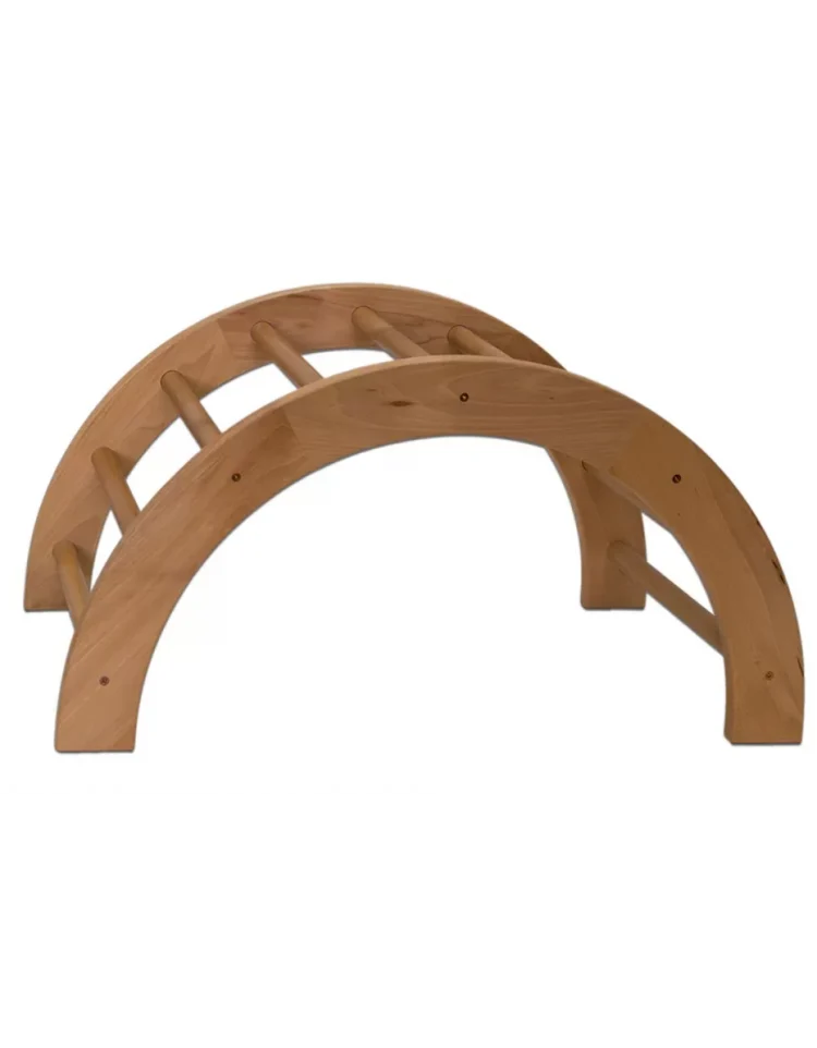 Scaletta semicircolare in legno alta, dimensioni cm 100x60x50 S01146