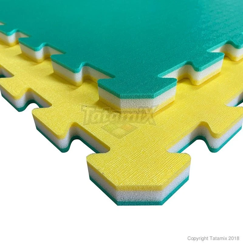 Tatami ad Incastro K20S da 2cm Atossico secondo EN71 ed Anallergico PER BAMBINI SOFT Giallo Verde