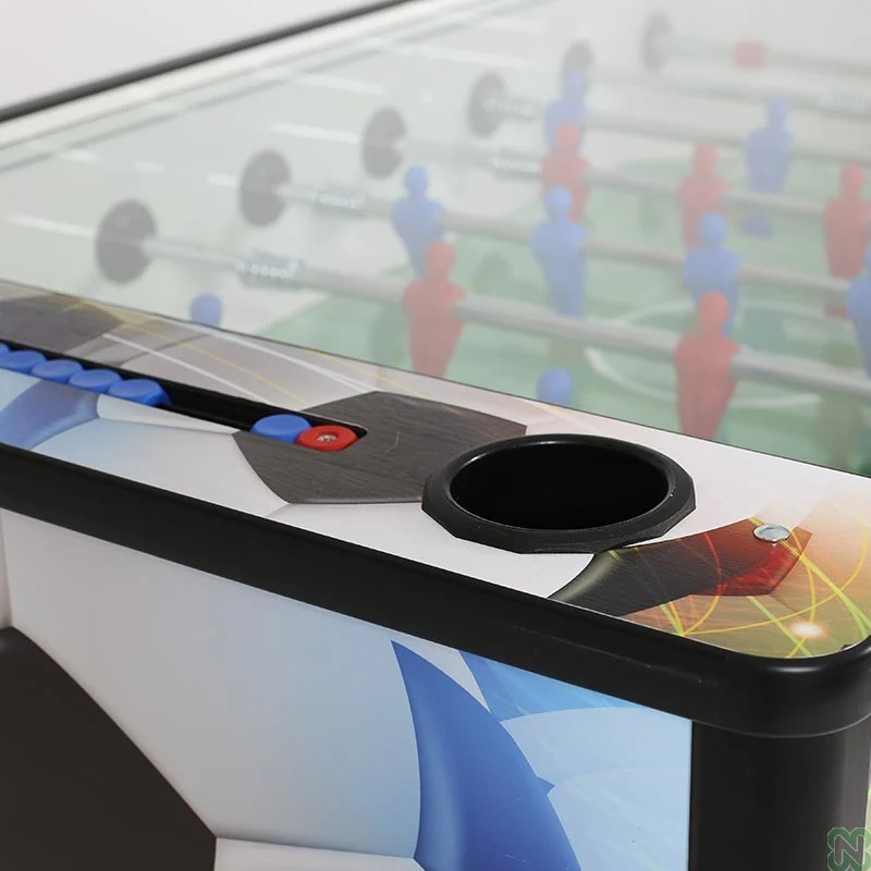 Calciobalilla Stadium Cosmo Vetro Sopra Aste Passanti Assist con Gettoniera