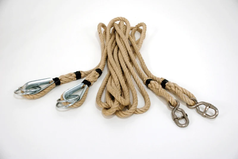 Coppia funi di canapa per anelli (anelli esclusi) S00004