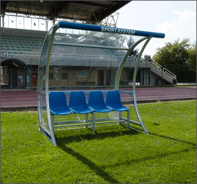 Coppia elementi laterali per panchine riserve e allenatori in acciaio zincato S04414 e S04415, pannelli di policarbonato trasparente mm 3 S04414 Art. S04416
