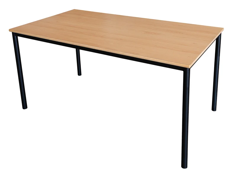 Tavolo per giuria con struttura di acciaio verniciato e piano di legno, dimensioni cm 160x80x76 Art. S04256