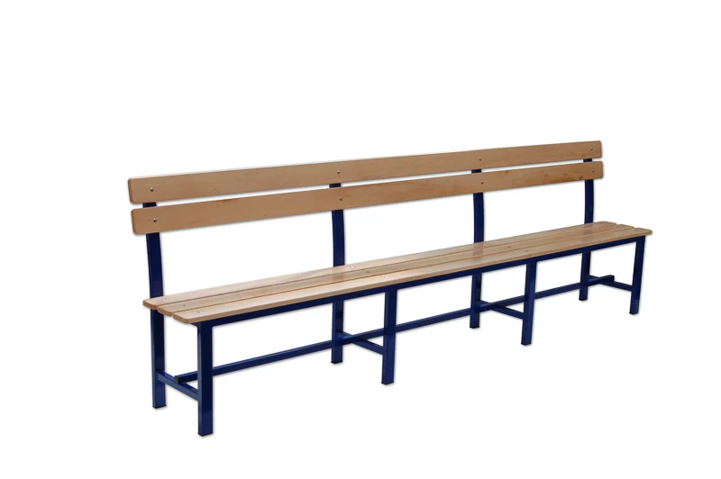 Panca riserve allenatori Art. S04254 poggia schiena, struttura acciaio verniciato doghe legno cm 300 abbinabile art S04266