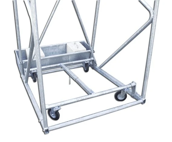 Impianto minibasket a traliccio di acciaio zincato mobile con carrello su ruote, sbalzo cm 145 Art. S04156