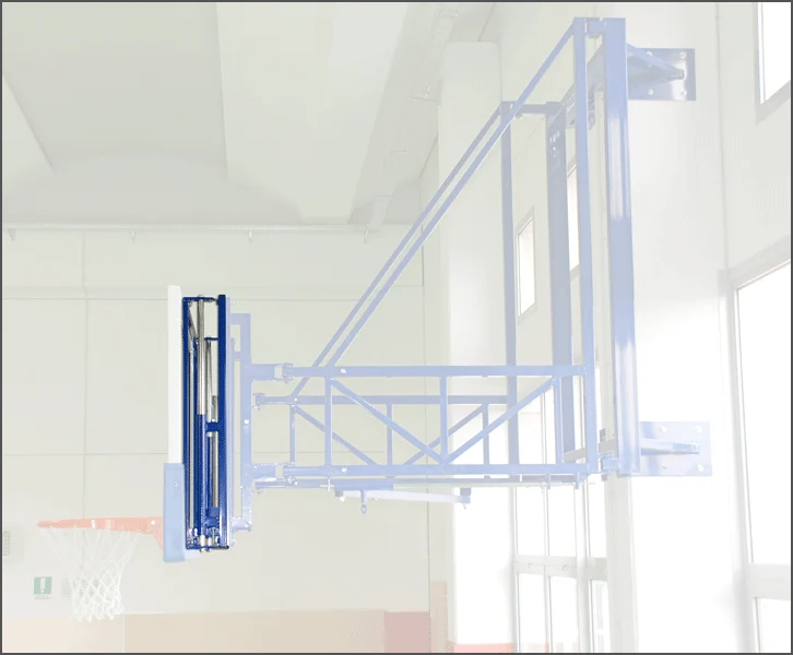 Coppia dispositivi meccanici per regolazione altezza dei tabelloni degli impianti basket a muro e a soffitto Art. S04074