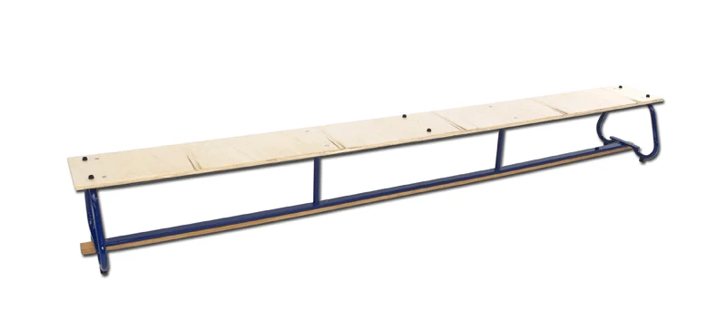 Panca svedese con telaio in acciaio e asse di equilibrio in legno, lunghezza mt 3 S00914