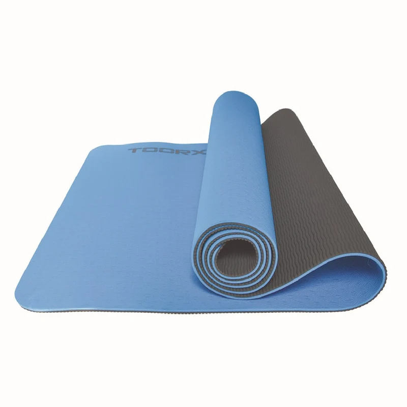 Materassino Per Yoga Superficie Antiscivolo Toorx cod MAT-183 BICOLORE AZZURRO - GRIGIO ANTRACITE