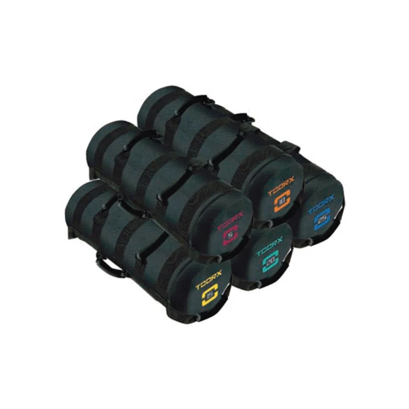 Power bag toorx con 6 impugnature da kg. 25 misure: cm. 55, diametro cm. 22 APBG-25