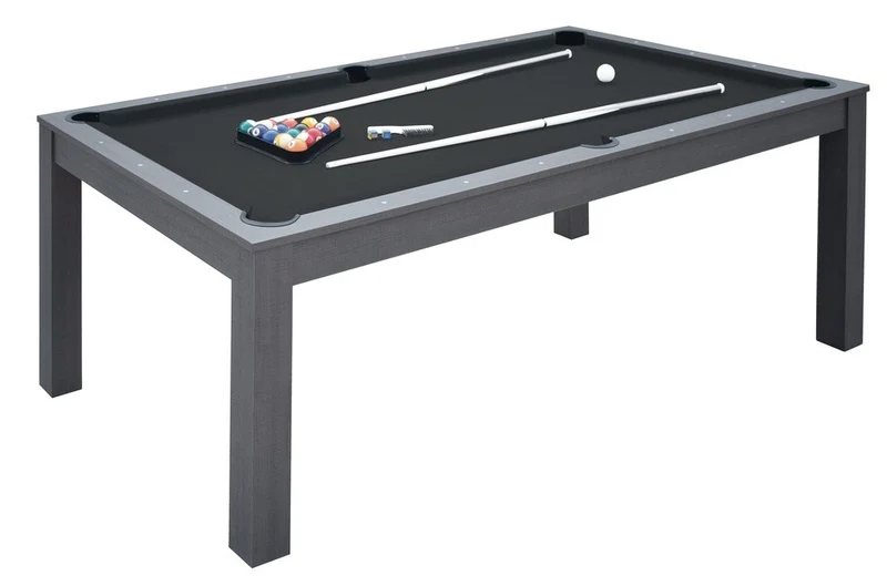 BILIARDO MIAMI GARLANDO ROVERE GRIGIO PIANO GIOCO cm. 200x100