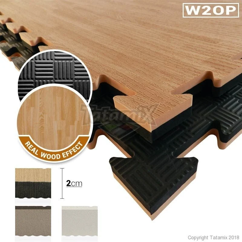 Tatami Eva Effetto Simil Legno 100x100x2cm Cod. W20P CON FILM SUPERFICIALE NON RACCOMANDATI PER ARTI MARZIALI
