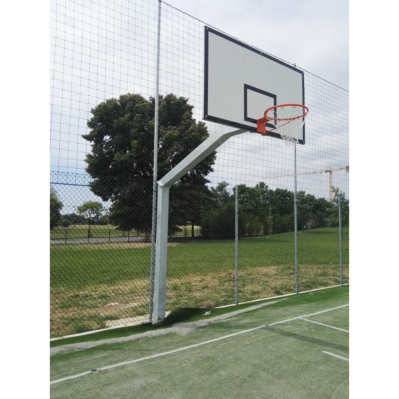 Coppia impianto basket monotubolare sbalzo 165 cm. Art. B651 CERTIFICATO A NORMA UNI EN 1270