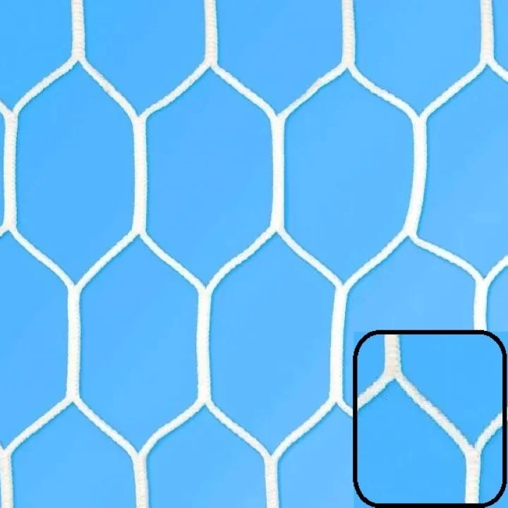 Coppia reti per porta calcio ridotto 4x2m, polipropilene diametro Ø3mm, maglia esagonale, lavorazione senza nodo ART6125