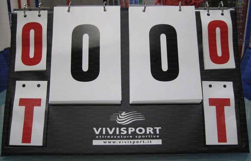 Segnapunti da tavolo con numerazione bifacciale da 0 a 50 e segnalazione time-out Art. 5414