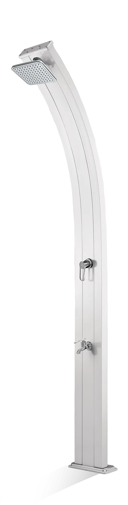 Doccia Solare in Alluminio a molla Grigio Metallizzato Spring Inox da 30 Litri con Lava piedi cod DS-A122NX