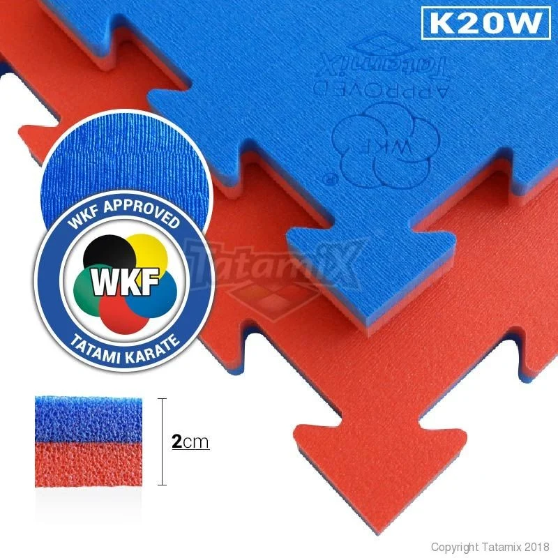 Tatami K20W Da 2 cm Approvato Dalla Wkf Blu-rosso Quantità minima per la vendita 9 moduli