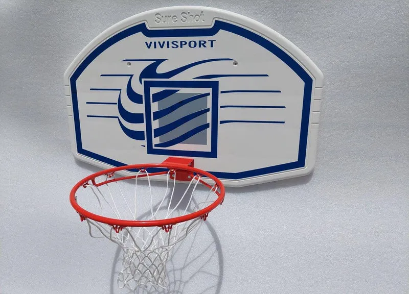 Mezzo impianto minibasket/basket, fisso a parete, sbalzo 33cm, tabellone 112x73cm. Art. 4268