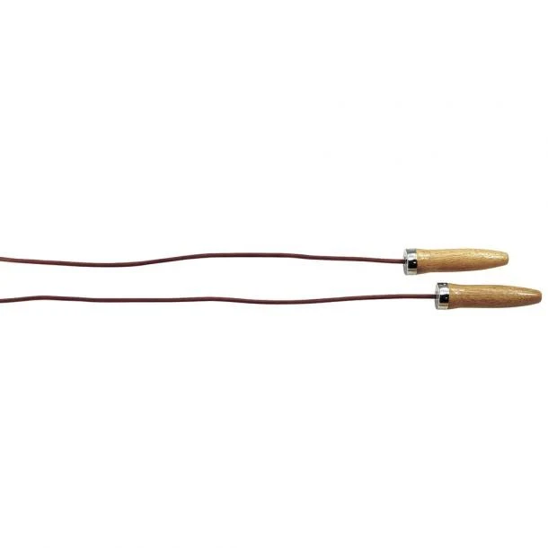 Corda salto cuoio maniglie legno con cuscinetti Art 0668