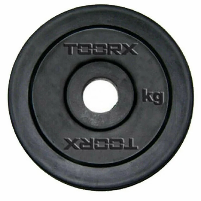Disco In Ghisa Nero Gommato Toorx da 0,5 Kg a 20 Kg Foro 25 mm cod. DGG