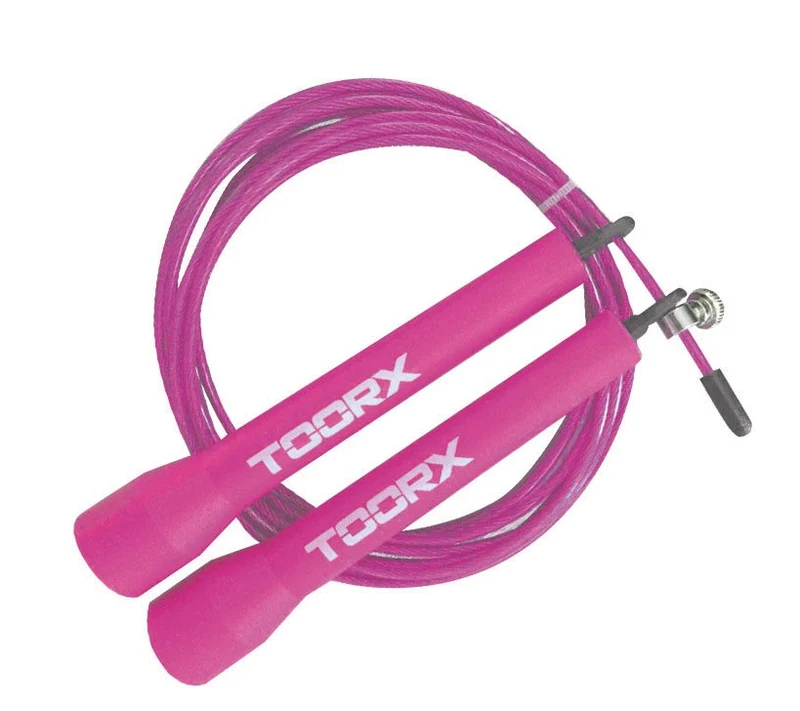 Corda Da Salto Veloce In Acciaio Con Manopole In Plastica Fucsia/Fuxia Toorx AHF-104