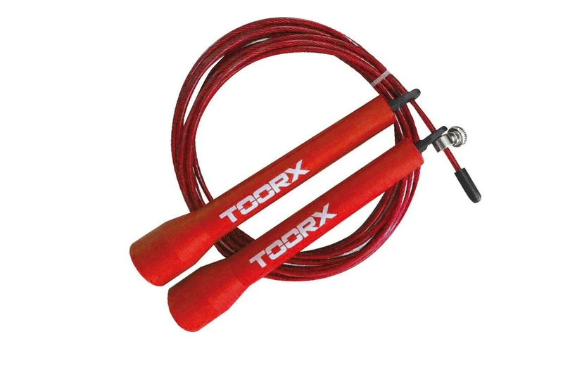 Corda Da Salto Veloce In Acciaio Con Manopole In Plastica Rosse Toorx AHF-102