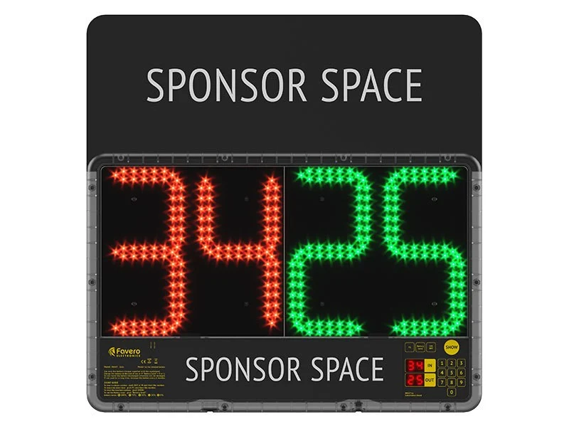Art.292-12 - INOUT-2sP Tabellone sostituzione giocatori con visualizzazione su 2 lati e pannello sponsor superiore