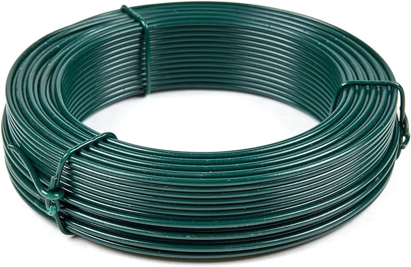 Filo metallico per legatura plastificato VERDE sezione 5 mm per recinzione rete metallica matassa 100 mt