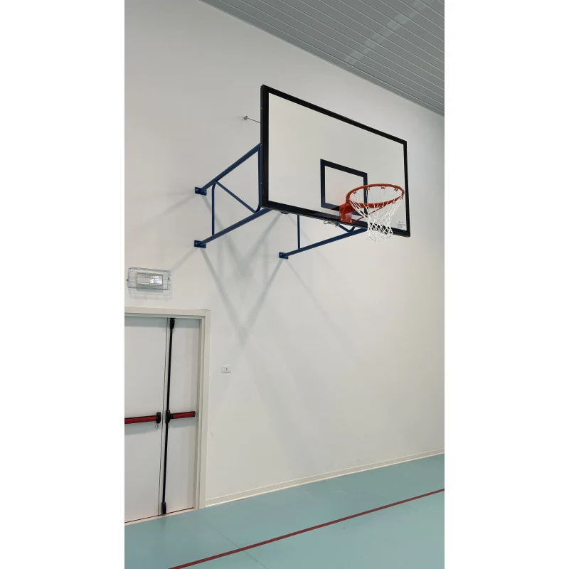 Impianto basket fisso a parete sbalzo cm.185 Art. B 657 per interno