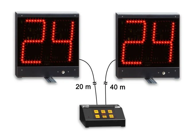 Tabelloni elettronici visualizzatori 24 secondi KIT24s Art.270 - KIT24s Coppia 24s + console