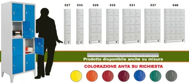 Armadio Spogliatoio Sporco Pulito 214-02Al 2 Posti Grigio