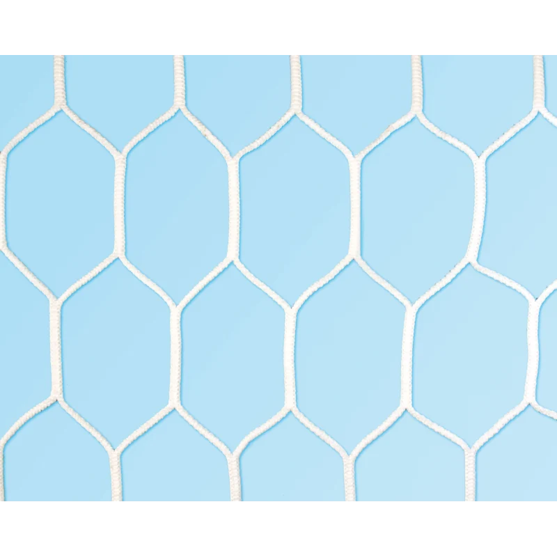 Coppia reti per porte da calcio maglia extra esagonale, dim.m.7,50x2,50 Art. F 742/5