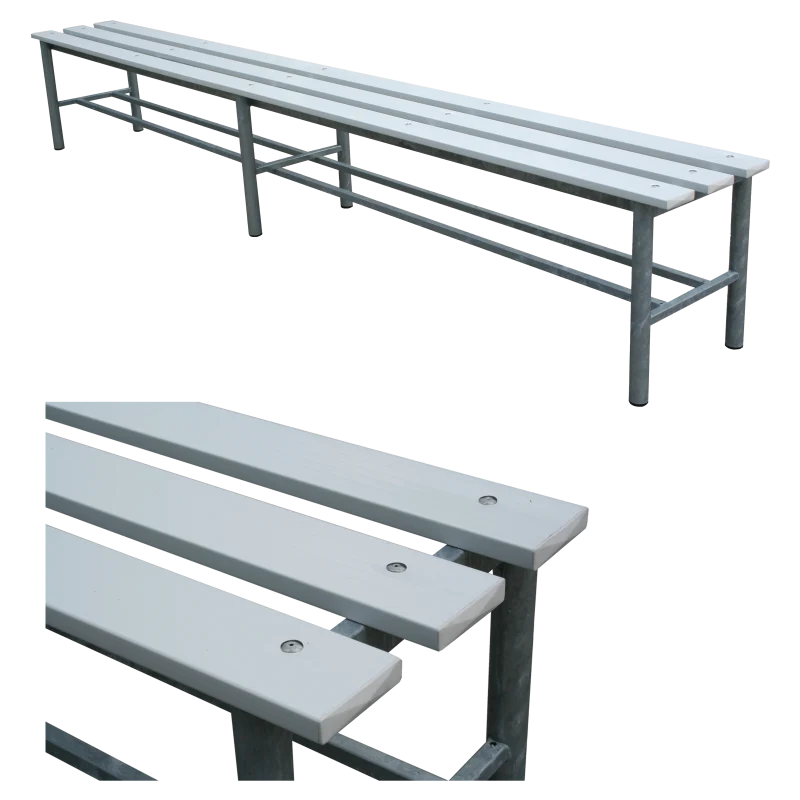 Panchina bordo campo tennis 2 mt Art. T 796 acciaio zincato doghe PVC da esterno